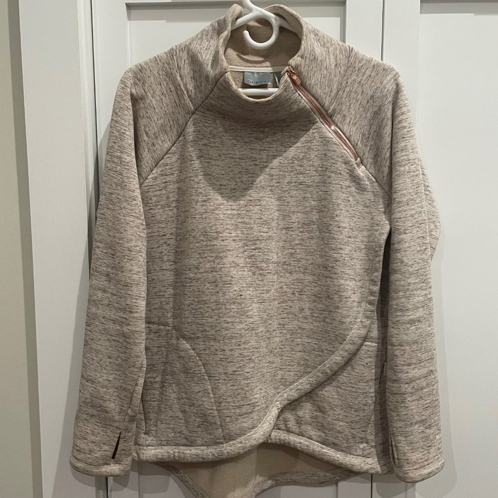 ATHLETA COZY KARMA PULLOVER, LIGHT PINK HEATHER, MEDIUM